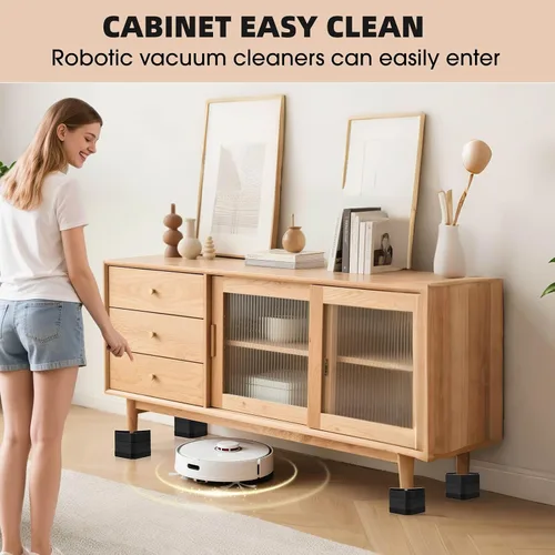 Miniatura 6 de Elevadores de cama para muebles – Elevador de bloque rectangular ajustable para elevar 1.5-3 pulgadas y 4.3 pulgadas camas, mesas, sofás