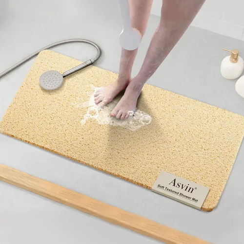 Miniatura 16 de Asvin Tapete de Baño con Textura Suave, para Ducha, Bañera, 24x16 Pulgadas, Libre de Ftalatos, Antideslizante, Tapetes Cómodos para Bañera
