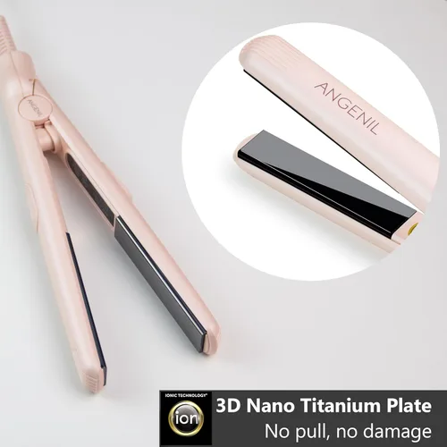 Miniatura 3 de ANGENIL Plancha plana ultra mini para cabello corto, alisador de pelo mini de voltaje dual, plancha plana pequeña de 0.7 pulgadas, alisador de pelo