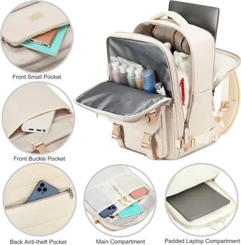 Miniatura 3 de Mochila de viaje para laptop, mochilas de trabajo de negocios, bolsa grande para mujeres y hombres, resistente al agua, aprobada por aerolíneas