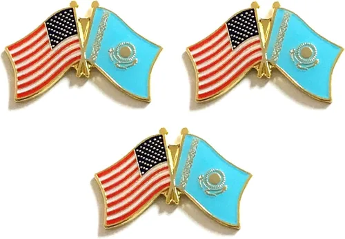 Miniatura 26 de 3 Pines de solapa con banderas de Estados Unidos y países internacionales, paquete de 3 pines dobles con diseño de banderas de Estados Unidos