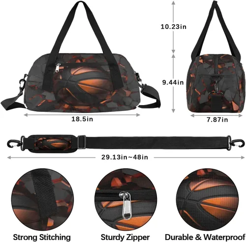 Miniatura 4 de Bolsa de lona ligera para niños, bolsa deportiva de gimnasio para niños y niñas, pequeña bolsa de viaje para baile, bolsa de mano para fiestas