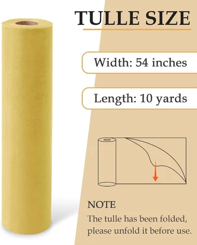 Miniatura 2 de Rollo de tela de tul, 54 pulgadas x 10 yardas (30 pies) de tul para decoración de boda, tutú de fiesta, telón de fondo, baby shower, faldas de mesa