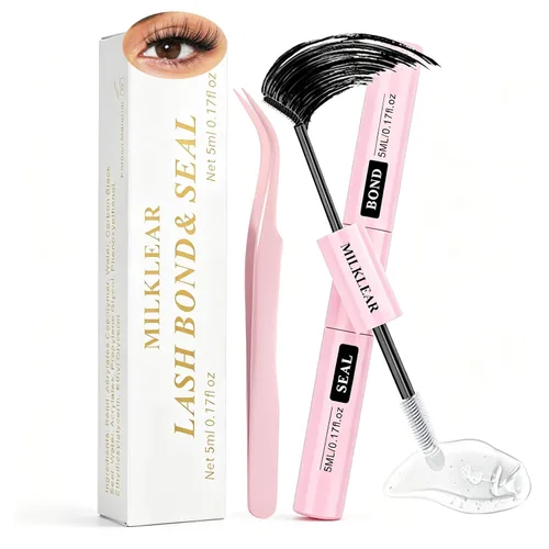 Lash Bond and Seal, 2-in-1 Cluster Lash Glue for DIY Lash Extensions, Long-Lasting Waterproof Lash Adhesive, Strong Hold, Quick Dry, Gentle for