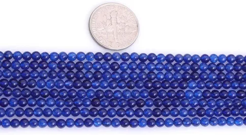 Miniatura 2 de JOE FOREMAN Jade Espaciador de cuentas pequeñas para hacer joyas, cadena de 15.0 in para hacer pulseras, collares, joyas sueltas, Piedra, Azul