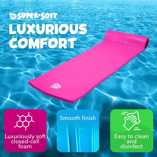 Miniatura 3 de TRC Recreation Foam Swimming Pool Float, Floating Water Lounger, Splash 1.25” rosa (Flamingo Pink)