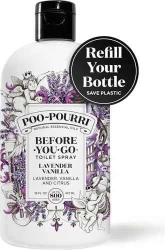 Miniatura 2 de Poo-Pourri Before-You-Go - Recarga de aerosol para inodoro, lavanda y vainilla, 16 onzas líquidas, hasta 800 usos, desodorante para baño con aceites