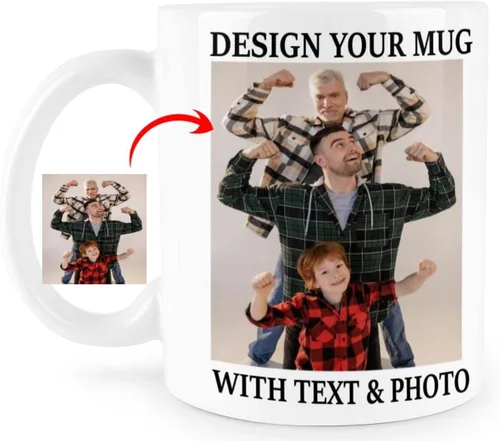 WNNNS Taza personalizada Taza de café personalizada Tazas personalizadas con textos fotográficos Logo Tazas Personalizadas Diseñe su propio.