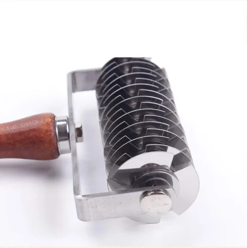 Miniatura 5 de Hosmide - Cortador de rodillos de acero inoxidable con mango de madera