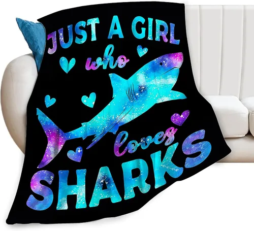 Manta de Tiburón Linda Manta de Tiburones de Forro Polar, Manta de Felpa, Super Suave, Cálida y Acogedora, Mantas de Tiburón Decorativas, Regalos