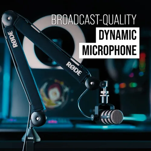 Miniatura 2 de Micrófono de transmisión dinámica cardioide PodMic RØDE: salida XLR, requiere interfaz de audio (RØDECaster, AI-1 o similar). Para conectar y usar