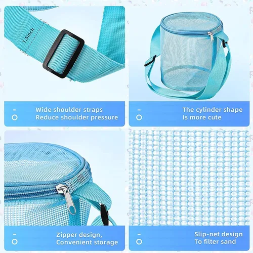 Miniatura 5 de Cosas de piscina para adultos, 1 unidad, bolsa de mar, bolsa de colección para niños, juguetes de playa, bolsa de playa de malla