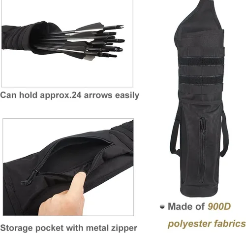 Miniatura 3 de Carcaj de flecha trasera multifunción con sistema Molle para flechas de hombro, soporte para flechas de hombro colgado, carcaj de tiro para flechas