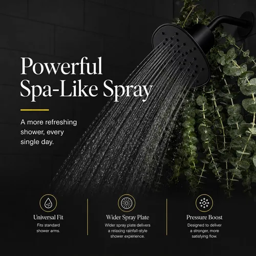 Miniatura 7 de Afina Cabezal de ducha filtrado, cabezal de ducha suavizante de agua con filtro de ducha KDF-55 para agua dura, experiencia de lluvia de alta Cromo