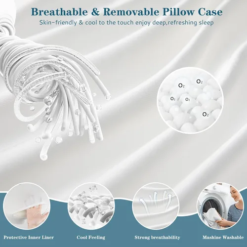 Miniatura 5 de EUHAMS - Almohada para durmientes laterales - Almohada ergonómica de espuma viscoelástica para el hombro con agujeros para los brazos para aliviar