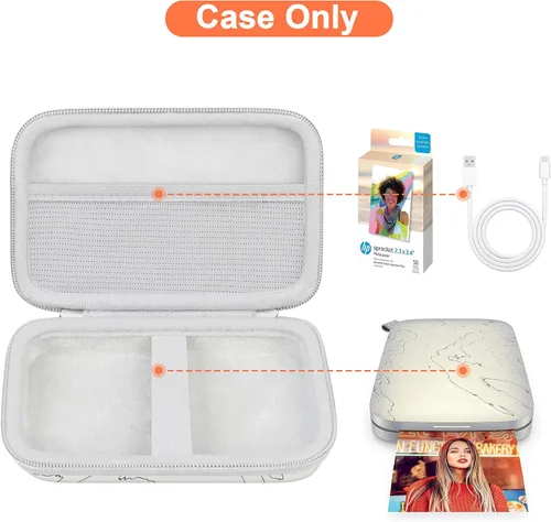 Miniatura 2 de Canboc Funda rígida para impresora fotográfica instantánea HP Sprocket Select portátil de 2.3 x 3.4 (Eclipse), bolsa de malla compatible con papel