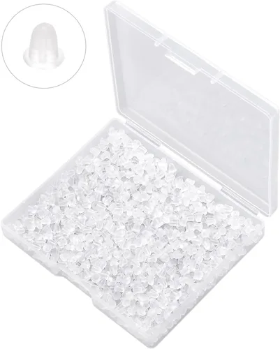 Miniatura 7 de Respaldos de Aretes de Goma Suaves y Transparentes para Aretes de Botón Respaldos de Aretes de Silicona Hipoalergénicos Tope de Repuesto