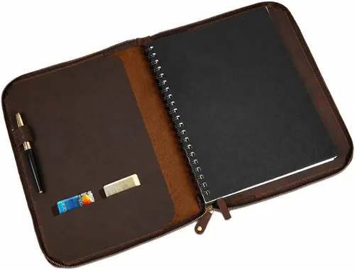 Miniatura 11 de Funda de cuero de grano completo resistente (8.5 x 11 pulgadas), recargable Cahier XXL, cuaderno en espiral recargable (8.5 x 11 pulgadas), funda