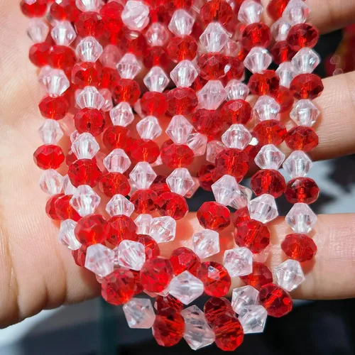 Miniatura 5 de 100 cuentas de cristal de bicona facetadas AB transparentes pequeñas y sueltas espaciadores para pulseras, manualidades, suministros de fabricación