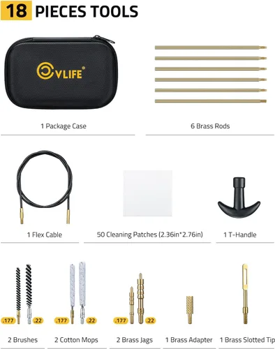 Miniatura 2 de CVLIFE Kit de limpieza de pistola para 0.354 in .22 .357 .45, .40 .38/.177 .22/0.354 in .45 .357, .38 Kits universales de limpieza de pistola