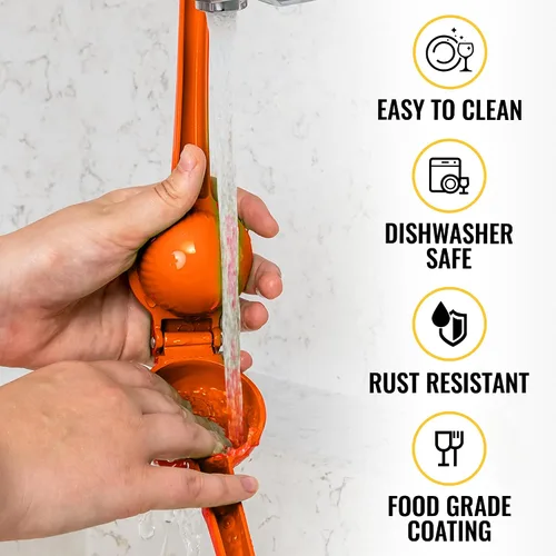 Miniatura 9 de Hydration Nation Exprimidor de naranjas – Exprimidor de cítricos de metal de un solo tazón extrae naranjas en segundos – Exprimidor manual fácil