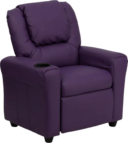 Miniatura 26 de Flash Furniture - Sillón reclinable contemporáneo para niños, color beige vinilo con base para vasos y reposacabezas