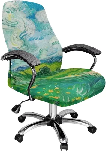 Miniatura 37 de Green Leaf - Fundas para sillas de oficina en casa, fundas elásticas para sillas de escritorio de computadora, respaldo alto, universales, fundas