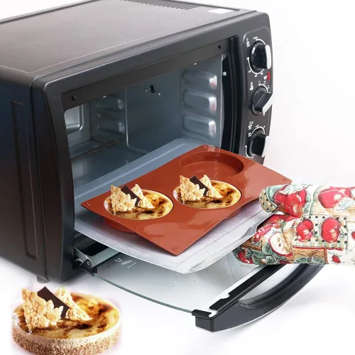 Miniatura 3 de homEdge Molde de silicona con forma de disco de 3 cavidades, 3 paquetes de pastel de disco, gustard, posavasos de resina, tarta y moldes de jabón