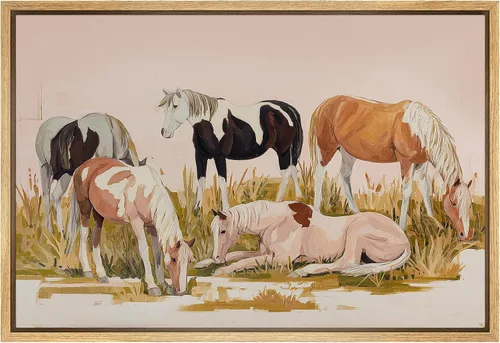 Miniatura 36 de SIGNFORD Lienzo Enmarcado Impresión Arte de Pared Océano Pastel Luz del Sol Puesta de Sol Horizonte Naturaleza Vida Silvestre Ilustraciones Arte