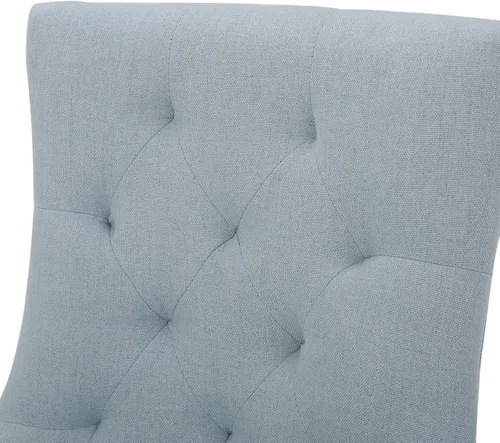 Miniatura 6 de Juego de 2 sillas de comedor Stacy Light Sky, en tela gris o verde azulado, Azul (Sky Blue)
