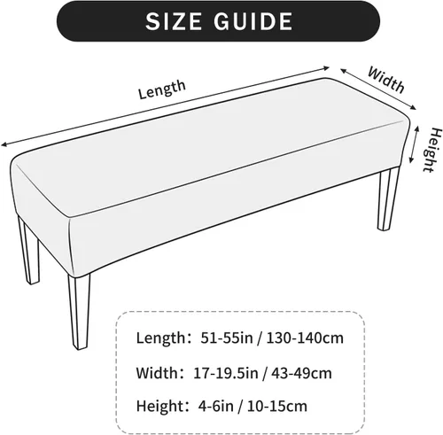 Miniatura 2 de FORCHEER Funda para Banco de Comedor de Tela de Cuero Sintético Innovadora Funda Deslizable para Banco para Sala de Estar Lavable Funda para Otomán
