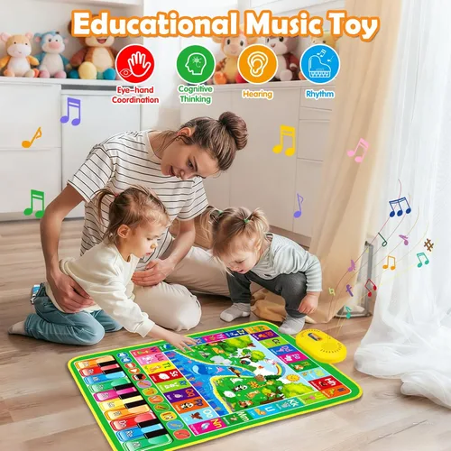 Miniatura 6 de Juguetes para bebés para niños de 1 año: tapete de juego de música de piano de animales del alfabeto 3 en 1 - Juguetes para niños de 1 a 3 años