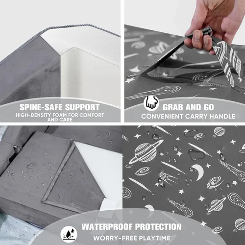 Miniatura 3 de JOYWOO Cama de suelo para niños pequeños, cama de viaje para niños de 3 a 6 años, camas plegables portátiles para niños pequeños, para el hogar