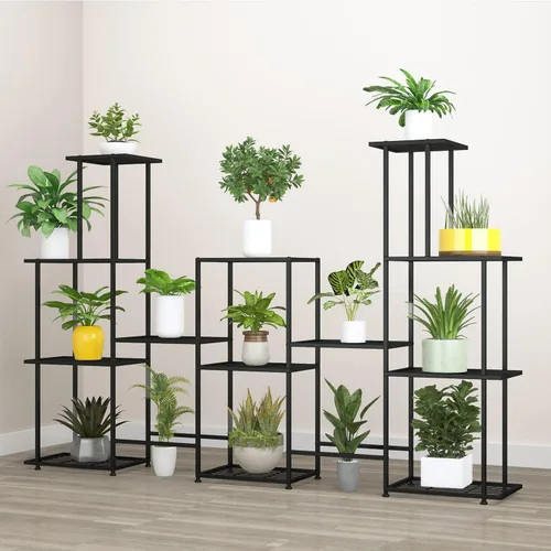 Miniatura 8 de Twhep Soporte de Metal para Plantas, 5 Niveles Soportes Multifuncionales para Plantas de Interior, Estante Decorativo de Acero Negro para Plantas