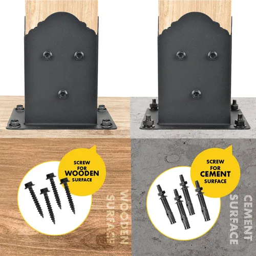 Miniatura 4 de Creative Design - Base de poste de 4 x 4 pulgadas, soporte cuadrado para buzón de valla, base de poste atornillada, anclaje de tierra para poste