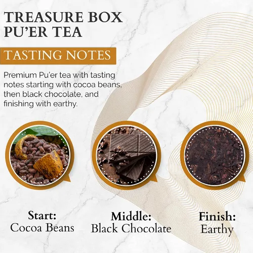 Miniatura 4 de Té suelto Pu-erh de cacao orgánico I POWERFUL Detox Immune I Heart & Digestion Support, paquete a granel de 12 oz Por T SECRETEA, Treasure Box