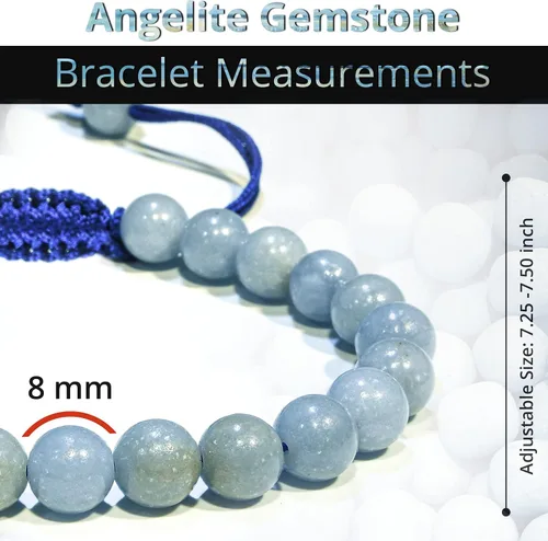 Miniatura 289 de Adjustable Crystal Bracelet – Gemstone Bead Bracelet with Adjustable Macrame String – Chic Gemstone Bracelet for Men and Women – 8mm Round Healing