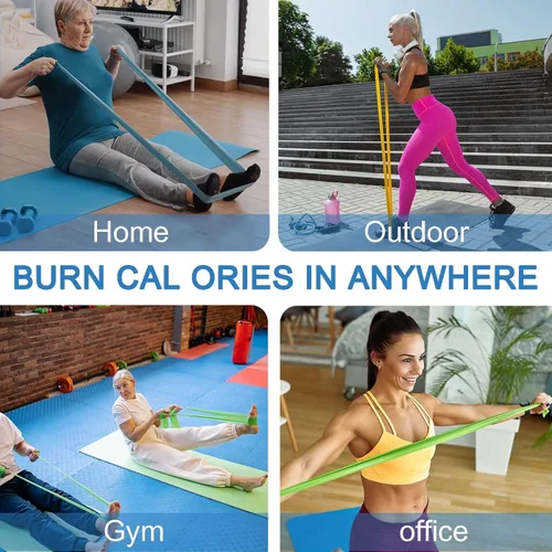 Miniatura 6 de Lianjindun 5 Pcs Professional Resistance Bands. Latex-Free, Pilates Band, Work Out Bands, Stretch Bands for Working Out Women or Men, Exercise Bands