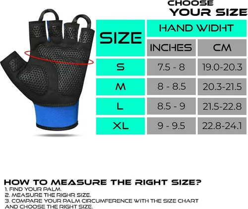 Miniatura 5 de BEAST RAGE Guantes de entrenamiento para hombres, guantes de gimnasio duraderos con agarre de palma para mujeres, medio dedo, elástico