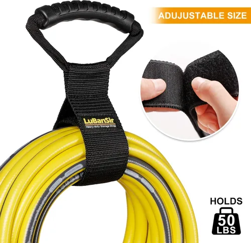 Miniatura 3 de LuBanSir Correas de almacenamiento de cable de extensión, 28 pulgadas (paquete de 2) correas de gancho y bucle resistentes con asa de transporte