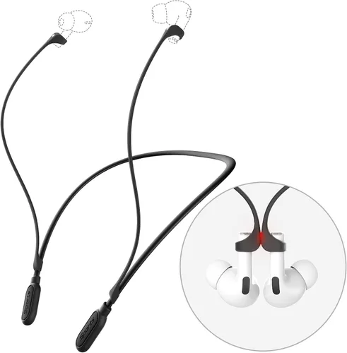 Correa magnética ultra fuerte compatible con Airpod Pro, cordón deportivo antipérdida, compatible con Airpods 4 3 2 1 Pro 3 2 1, negro