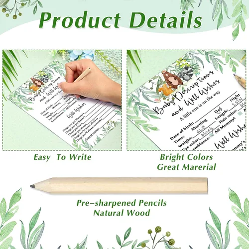 Miniatura 3 de Gersoniel Juego de 135 tarjetas de juego para baby shower, diseño de animales del bosque, baby shower, juego de 5 (25 tarjetas cada uno) con 10
