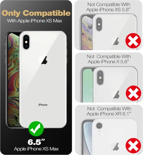 Miniatura 2 de Dexnor Funda para iPhone Xs Max, [Protector de pantalla y soporte integrados] Protección de grado militar resistente a prueba de golpes para iPhone