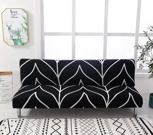 Miniatura 14 de ele ELEOPTION Funda de Sofá Cama sin Brazos Triangular Gris Funda Deslizable Elástica Fundas de Sofá Plegable Fundas de Sofá Fundas de Futón