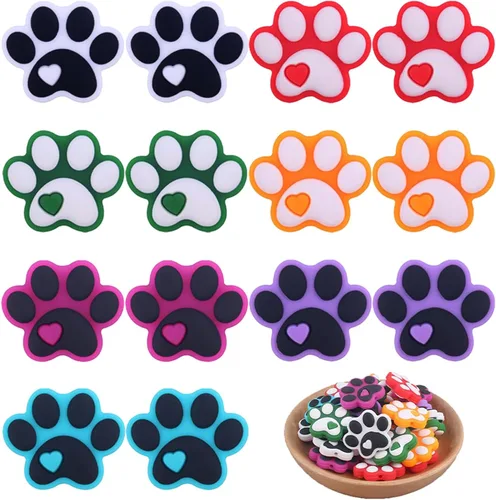 YOKUSHI 14 cuentas focales de silicona para bolígrafos, llaveros y más, 0.98 x 1.18 pulgadas, 3D cóncavo-convexo, sin BPA, con forma de perro gato,