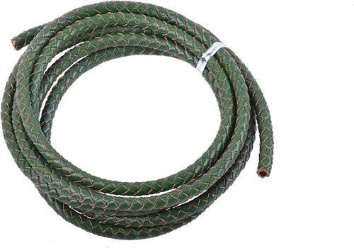 Miniatura 30 de KONMAY 2 yardas 8.0mm Cordón redondo de cuero trenzado auténtico marrón antiguo para corbata de bolo