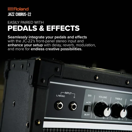 Miniatura 6 de Roland JC-22 Jazz Chorus Amplificador de guitarra ultracompacto Tono limpio icónico de JC Efecto de coro característico Potente amplificador