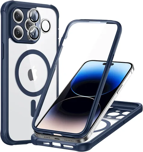 Miniatura 8 de ESR Funda para iPhone 14, compatible con MagSafe, funda de cuerpo completo a prueba de caídas de grado militar con protector de pantalla de vidrio