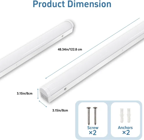 Miniatura 7 de Lámparas LED de 4 pies para tienda de 40/30/20 W, tira LED de 4 pies de iluminación 3/4/5000K ajustable, luces lineales LED comerciales