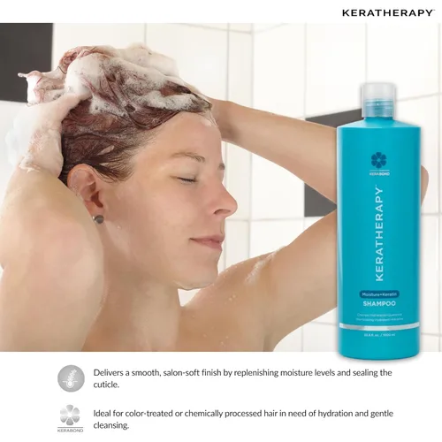 Miniatura 5 de KERATHERAPY Champú hidratante con infusión de queratina, 33.8 onzas líquidas, 33.8 fl oz, champú hidratante antiencrespamiento para cuero cabelludo